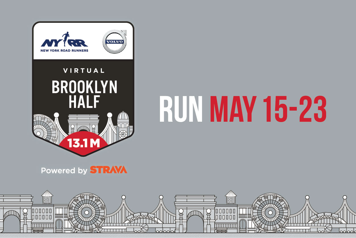 The Virtual Volvo Cars Brooklyn Half logo with the words "Run May 15-23"