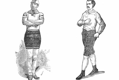 Illustration of pedestrian athletes Frank Hart and Daniel O'Leary
