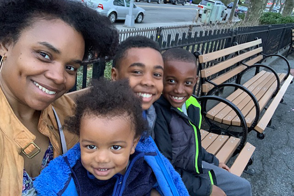 Simone Martin and her sons